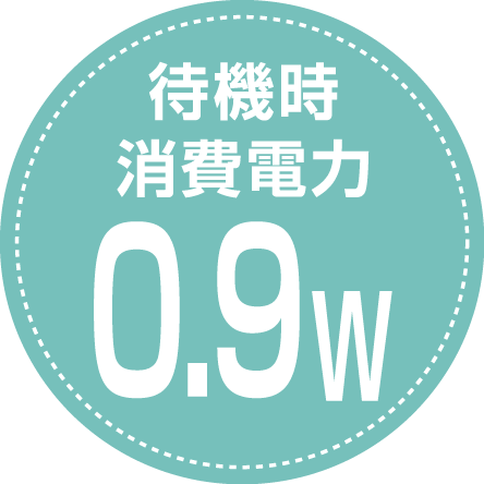 待機時消費電力0.9w